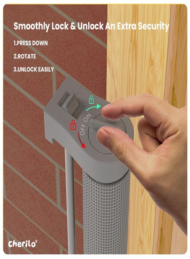 Cherilo بوابة أمان للأطفال من شيريلو | بوابة أمان قابلة للسحب للأطفال للأبواب والسلالم | بوابة شبكية قابلة للتمديد للأطفال حتى 150 سم | حاجز سياج للحيوانات الأليفة والأطفال | رمادي - Image 4
